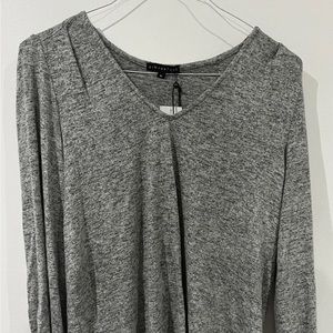 Gibson look fleece blouse long sleeve top color Heather grey size m